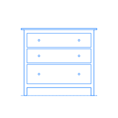 Furniture Dressers Chests Ikea Hemnes 3 Drawer Chest Editable Svg Line Art, Free Vectors File